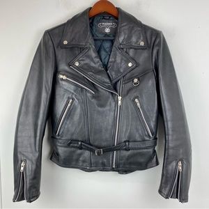 Wilson Black Leather Moto Jacket - Women's